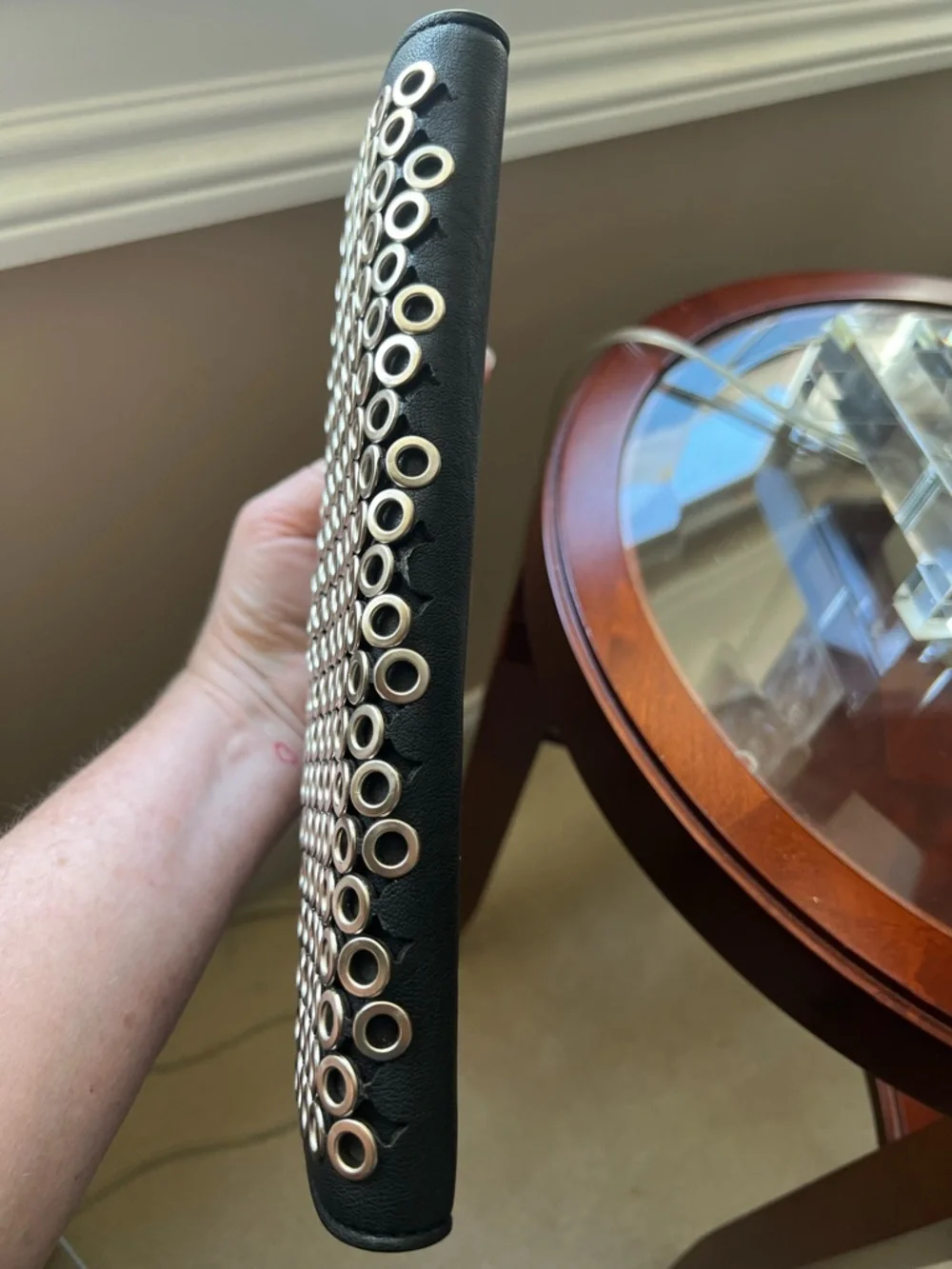 Urban Expressions Black Clutch with Gold Grommet Detail